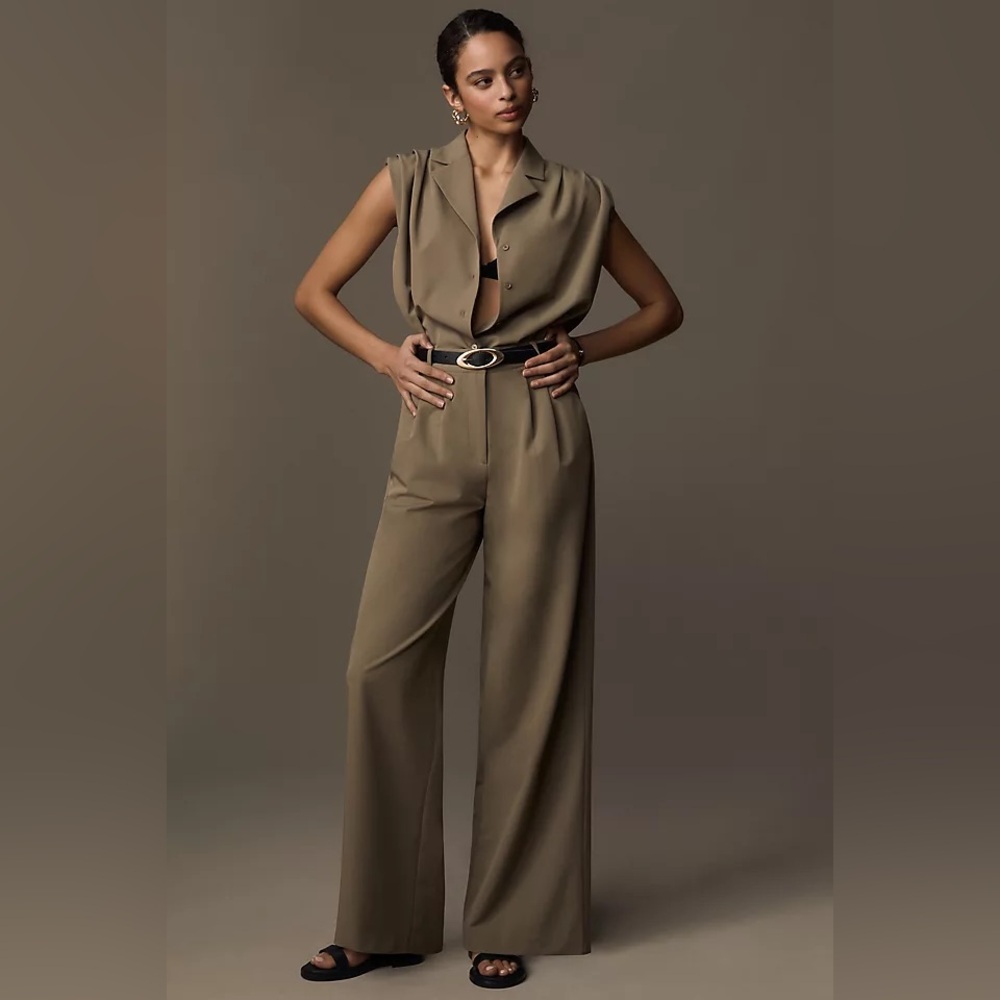 English Factory Sleeveless Pleated Jumpsuit Size S NWT
